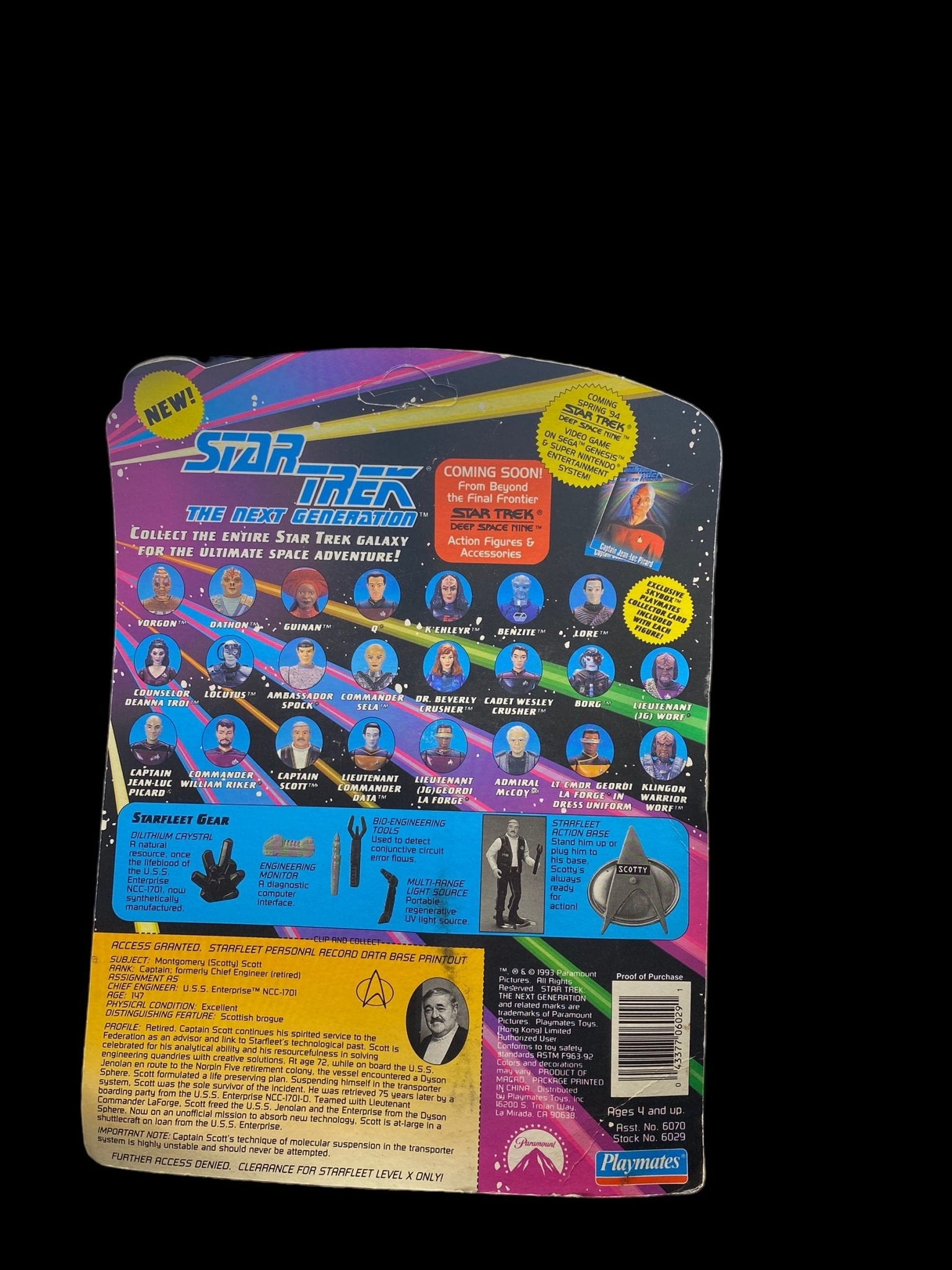 Vintage Star Trek Action Figure Captain Scott 6070 6029 1994 Next Generation - toyscardscomics
