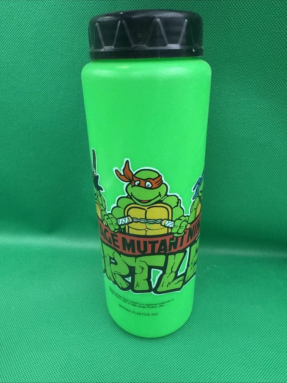 Vintage Teenage Mutant Ninja Turtles TNMT Green Cup 1988 Betras *No Straw - toyscardscomics