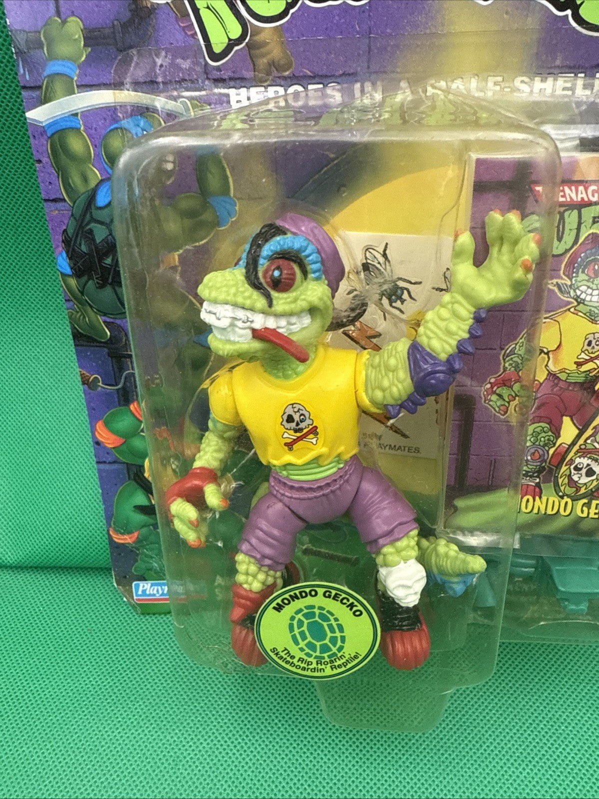Vintage TMNT Teenage Mutant Ninja Turtles MONDO GECKO with Card Playmates 1994 - toyscardscomics
