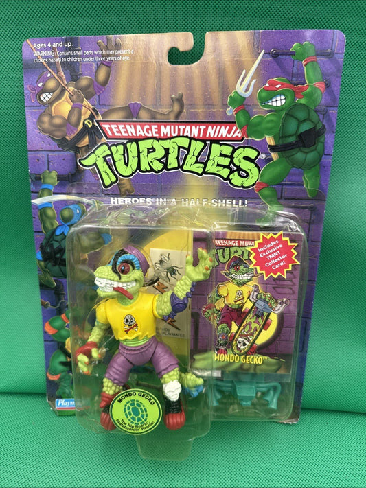 Vintage TMNT Teenage Mutant Ninja Turtles MONDO GECKO with Card Playmates 1994 - toyscardscomics