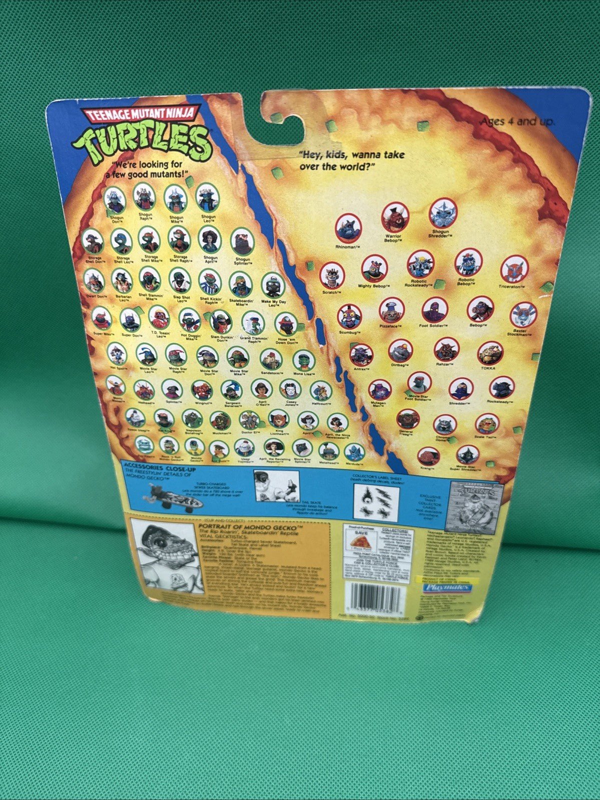 Vintage TMNT Teenage Mutant Ninja Turtles MONDO GECKO with Card Playmates 1994 - toyscardscomics