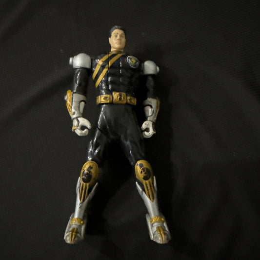 VTG 2001 Power Rangers Wild Force Spin Flip Head Black Ranger Action Figure - toyscardscomics