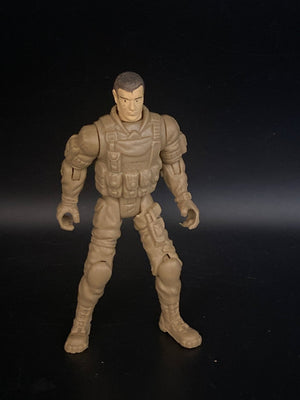 Vtg Military Desert Color Outfit Flap Top Hair 4" Action Figure *195-A