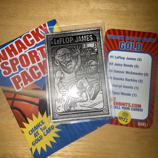 Whacky Sports Packs Series 1 - 1 oz Silver LeFlop James .999 Silver Bar/Card Sz. - toyscardscomics